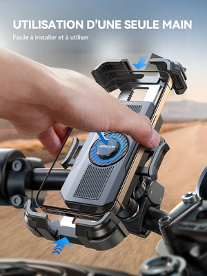Support téléphone moto anti-vibration Joyroom – fixation guidon sécurisée - vue 2