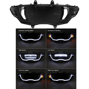 Phare LED avant noir TCMT monté sur une Harley-Davidson CVO Road Glide - vue 4