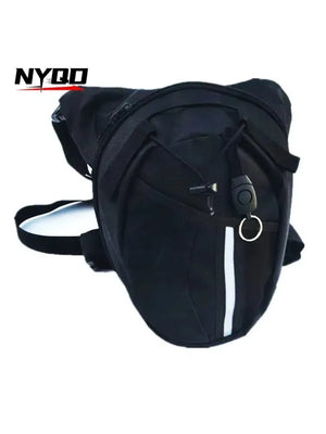 Sac banane cuisse en nylon noir pour moto - vue 4