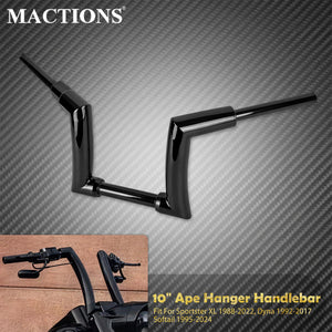 Guidon relevé 10 pouces en acier pour Harley-Davidson Sportster, Dyna, Softail, Touring – photo 1/6