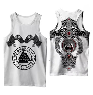 Débardeur homme noir imprimé motif viking - vue 14