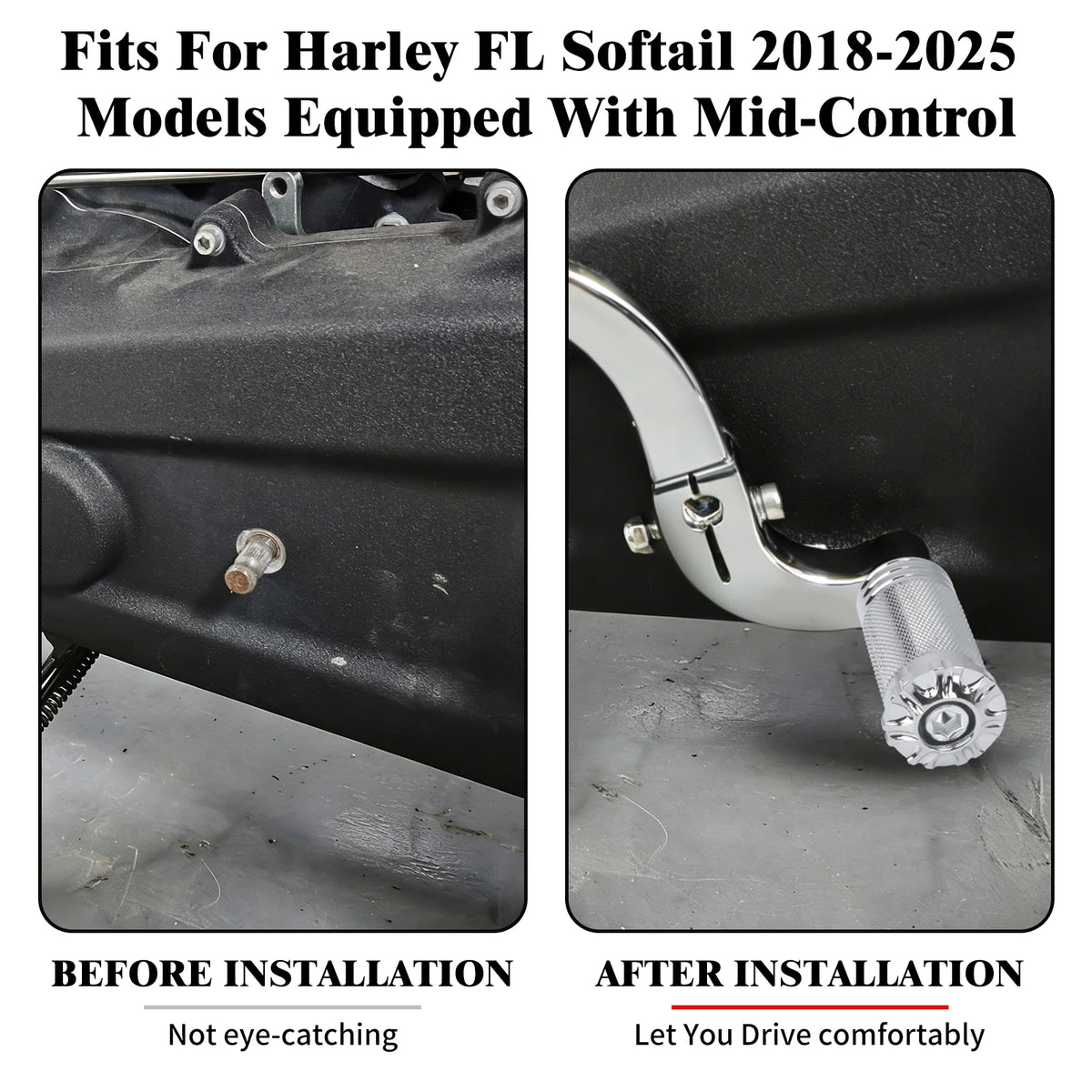 Levier de sélecteur de vitesse chromé pour Harley-Davidson Softail - vue 2