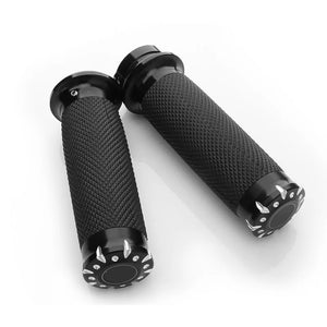 Poignées de guidon caoutchouc et aluminium pour Harley Sportster Dyna Softail - vue 3