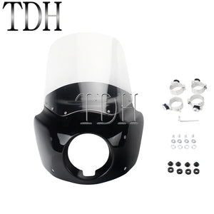 Carénage phare noir avec pare-brise pour Harley-Davidson Dyna Wide Glide - vue 8