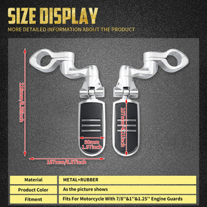 Repose-pieds passager réglables à 360° pour barre de protection - Harley Sportster, Touring, Softail, Dyna et autres marques – photo 6/8
