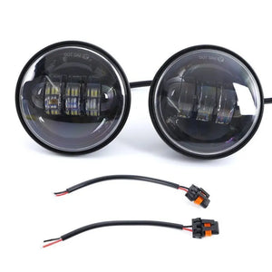 Phare LED rond chromé avec feux antibrouillard sur une Harley-Davidson Touring - vue 15