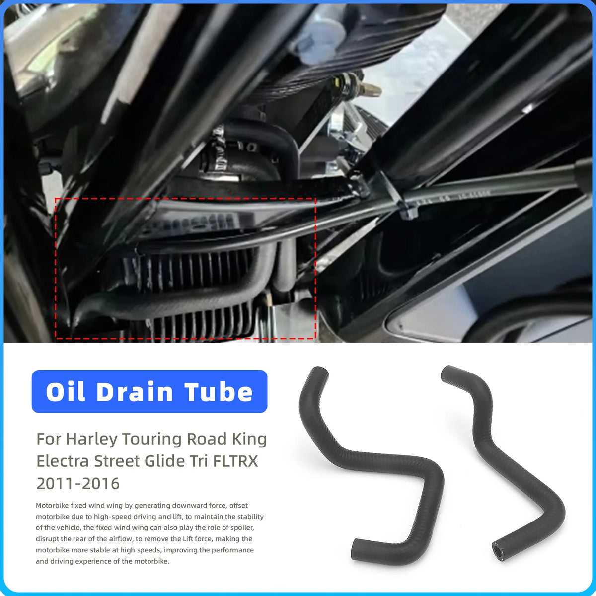 Durite de radiateur d'huile en caoutchouc pour Harley-Davidson Touring Road King, Electra Glide, Street Glide Ultra, Tri Glide FLTRX 2011-2016