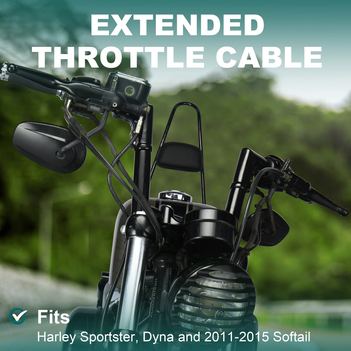 Câble d'Accélérateur Tressé Inox 93/98/103cm - Harley-Davidson Sportster, Dyna, Softail – photo 2/12