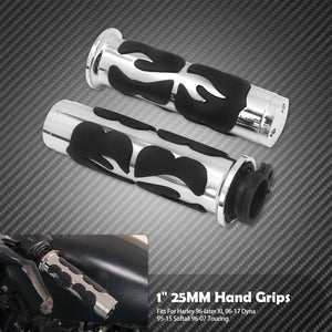 Poignées de guidon 1'' (25mm) style flamme - Harley Sportster, Dyna, Softail, Touring, V-Rod et autres – photo 7/8