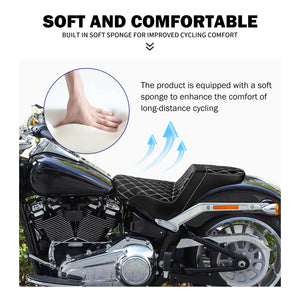 Selle biplace noire pour Harley-Davidson Softail Fat Boy - vue 3