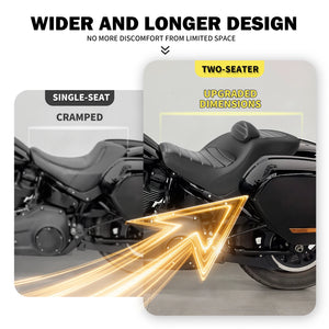 Selle duo noire avec dossier pour Harley-Davidson Softail - vue 5