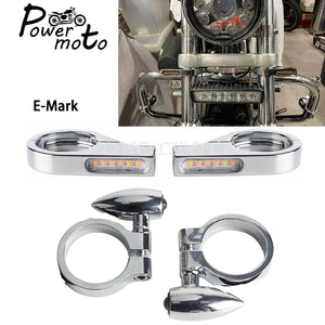Clignotants LED de fourche 41 mm pour Harley - vue 1