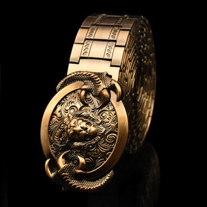 Ceinture métallique motif dragon boucle dorée - vue 4
