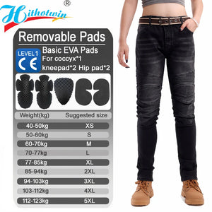 Jean moto femme bleu avec protections genoux et hanches - vue 9