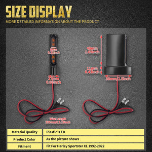 Clignotants arrière LED mini homologués (E Mark) pour Harley-Davidson Sportster XL 883, 1200, Touring, Softail – photo 6/8