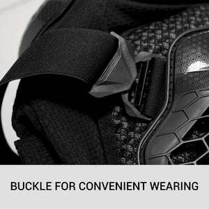 Ensemble blouson et pantalon moto noir et rouge avec protections - vue de face - vue 2