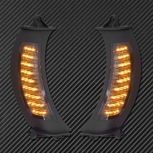 Clignotant avant LED noir avec veilleuse latérale ambre/blanc pour Harley Touring Road Glide - vue 3