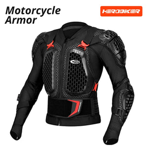 Ensemble blouson et pantalon moto noir et rouge avec protections - vue de face - vue 8
