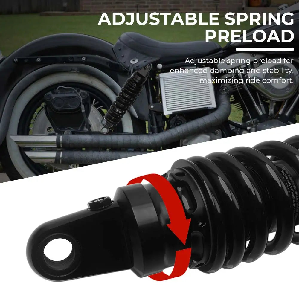 Paire d'amortisseurs réglables 375-385mm pour Harley-Davidson Touring Electra Glide Ultra Limited Low (2015-2019)