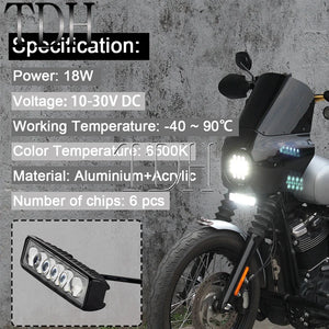 Phare LED 5,75 pouces et barre LED pour Harley Dyna - vue 5