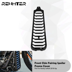 Spoiler menton avant noir brillant pour moto Harley Softail - vue 1