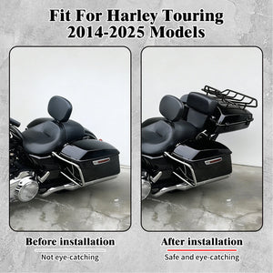 Top case tronqué 10,7" avec dossier et kit porte-bagages pour Harley Touring 2014-2025 - vue 3