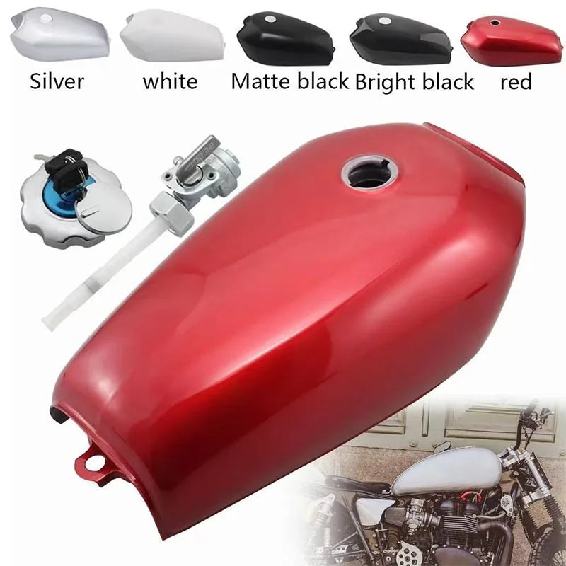 Réservoir d'essence noir brillant pour moto Honda CG125 - vue 2