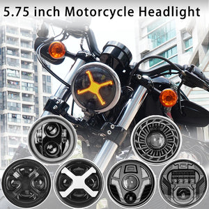 Phare LED style X 5,75 pouces avec feu de jour ambre pour moto rétro Harley Sportster et Scout - vue 1