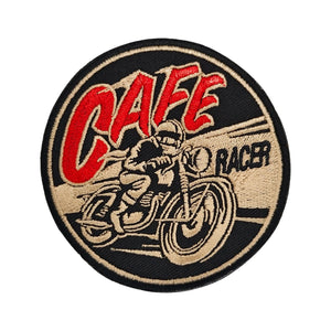 Écusson brodé Café Racer moto avec fixation velcro - vue 1
