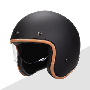 Casque moto jet rétro violet avec visière intégrée - vue 10