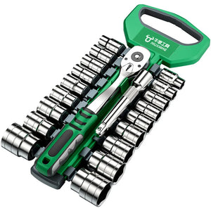 Coffret de Clés à Cliquet 72 Dents 1/4", 3/8" et 1/2" Réversibles – photo 1/9