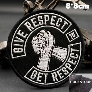 Écusson brodé Give Respect Get Respect style biker - vue 2