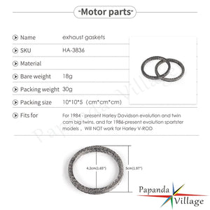 Joints d'échappement de culasse pour Harley Big Twin et Sportster - vue 3
