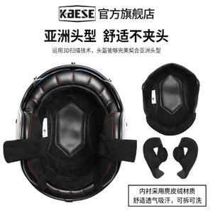 Casque moto rétro 3/4 noir avec écran intégré - vue de profil - vue 4