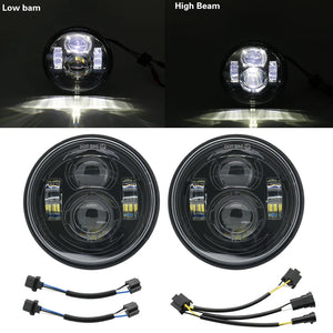 Double phare LED rond pour Harley-Davidson Dyna Fat Bob FXDF - vue 7