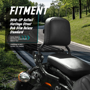 Sissy-bar dossier passager avec porte-bagages et kit de fixation pour Harley-Davidson Softail - vue 2