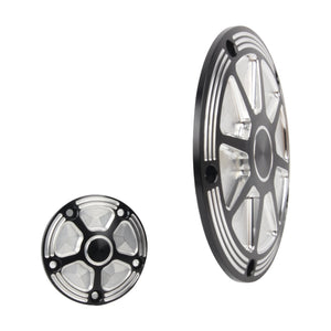 Derby cover noir usiné pour Harley Touring Softail Dyna - vue 2