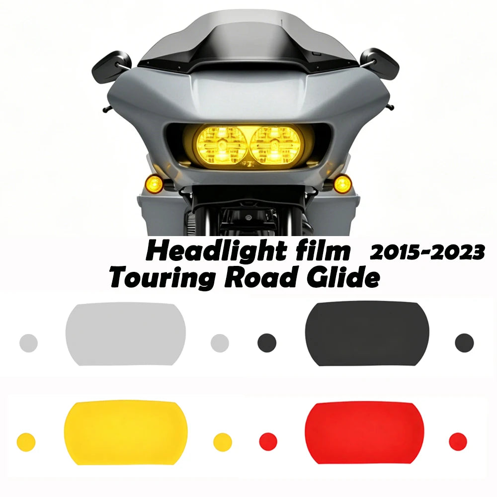 Film teinté appliqué sur l'optique de phare d'une Harley Road Glide - vue 2