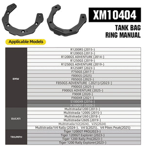 Sac de réservoir moto Rhinowalk noir à fixation magnétique - vue 12