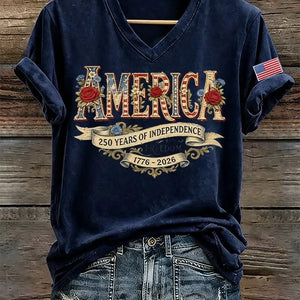 T-shirt Femme Drapeau Américain 1776-2026, Édition 250 ans - vue 10
