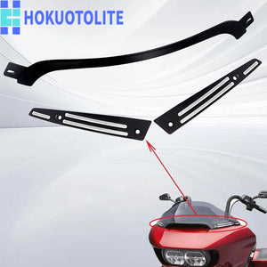 Garniture centrale noire en aluminium pour pare-brise fendu Harley Road Glide - vue 3