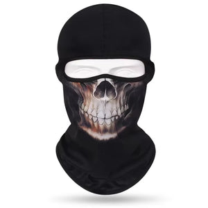 Cagoule imprimée tête de mort portée en sous-casque pour moto - vue 5