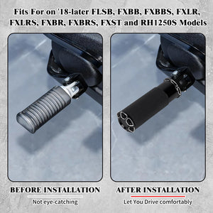 Repose-pied avant conducteur noir/chromé pour Harley-Davidson Softail Breakout FXBR/FXBRS et Low Rider FXLRS – photo 3/8