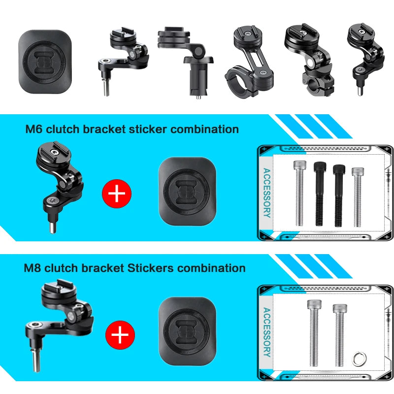 Support téléphone moto universel à verrouillage rapide – scooter, guidon, rétroviseur ou té de fourche - vue 2