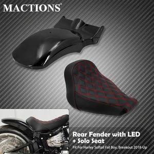 Garde-Boue Arrière Fer Forgé avec Selle Solo Conducteur - Harley-Davidson Softail Breakout & Fat Boy 2018-2023 – photo 7/7