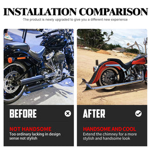 Système d'Échappement Double Chromé - Harley-Davidson Softail Breakout FXSB 2013-2016, Fat Boy FLSTF, Deluxe 2007-2017, Slim FXSTB – photo 3/6