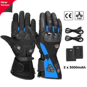 Gants moto chauffants noirs - vue sur main - vue 20
