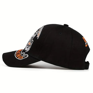 Casquette snapback brodée tête de mort esprit biker - vue - vue 2
