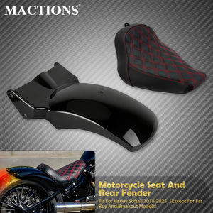 Selle Solo Conducteur avec Garde-Boue et Feu LED Intégré - Harley-Davidson Softail 2018-2025 – photo 1/10