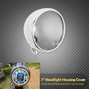 Coque de Phare Rond 7'' à Fixation Basse (Bucket) - Universel Harley-Davidson Softail, Sportster, Touring – photo 7/8